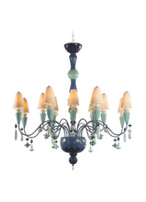 Ivy And Seed 16 Lights Chandelier, Medium Flat Model, Ocean (US)